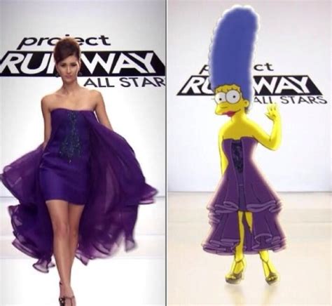 marge simpson project runway dress